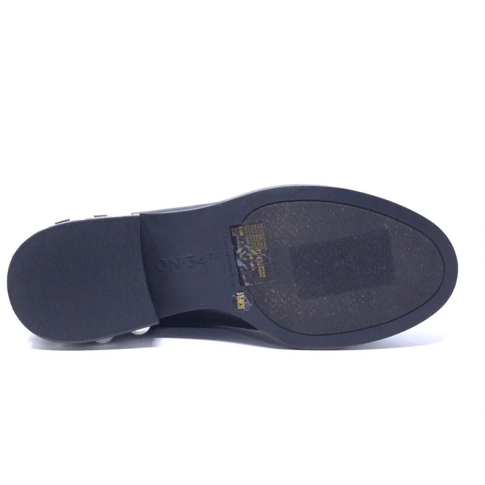 On 34th Jeovana Chelsea Ankle Boots Black Pearl Heel 5.5M - Picture 7 of 11